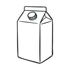 Obraz premium Black and white milk carton drawing with cap