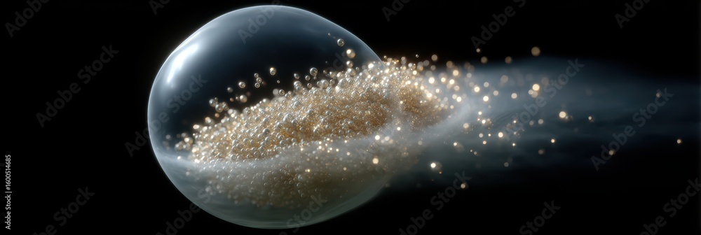 Poster cosmic bubble formation and particle expansion in space