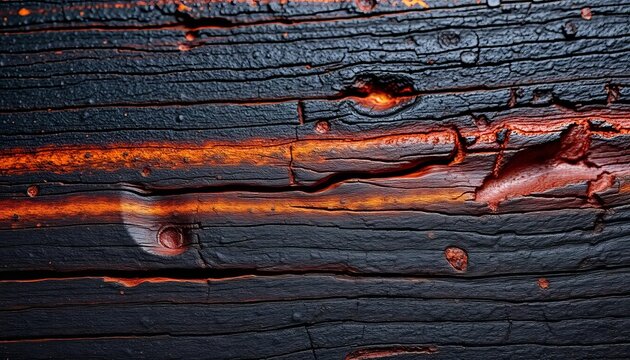 Blackened wood board, charred texture, barbecue background, burnt wood,  black