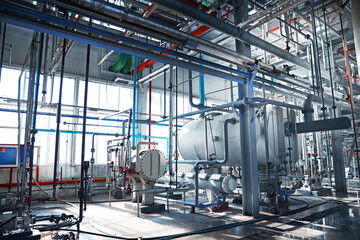 Modern granary with different equipment, inside view