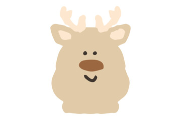 トナカイの可愛い手描きアイコン