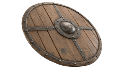 old wooden shield,  wooden shield isolated on transparent background