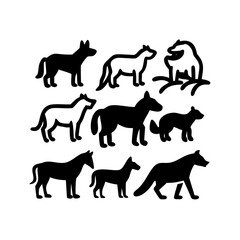 diferent style animal silhouette