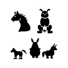 diferent style animal silhouette