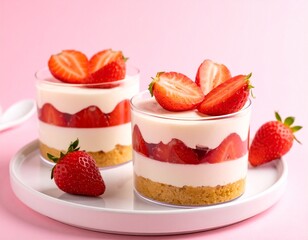 Mini Strawberry Tiramisu in Transparent Cup