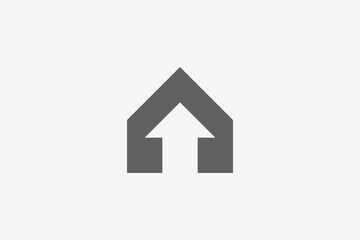Minimalist home arrow up logo 