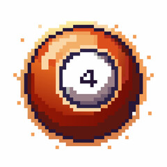 Fototapeta premium Retro pixel art magic eight ball with number eight in center nostalgic gaming icon, pixelated fortune telling concept