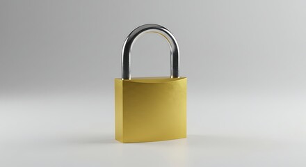 Naklejka premium Golden Padlock on Gradient Gray Background Symbolizing Security and Safety variation 2