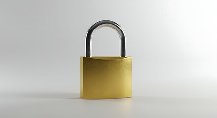 Golden Padlock on Gradient Gray Background Symbolizing Security and Safety variation 3