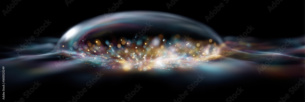 Poster cosmic inflation visualized: quantum scale universe phenomenon and mysteries