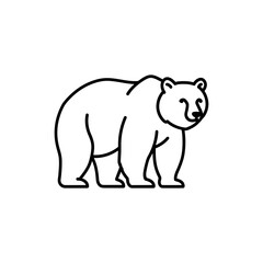 Fototapeta premium Minimal line drawing of standing bear on hind legs