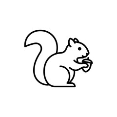 Minimal Icon of a Squirrel Holding a Nut