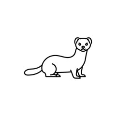 Minimal icon of a stoat in alert stance