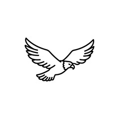 Fototapeta premium Thin Linear Illustration of an Eagle in Flight