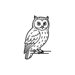 Obraz premium Minimal Outline of an Owl Perched Silently