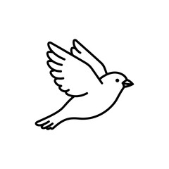 Obraz premium Thin Outline of a Flying Sparrow