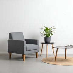 Empty office space, Minimalist Serenity: A Cozy Corner with Modern Charm.