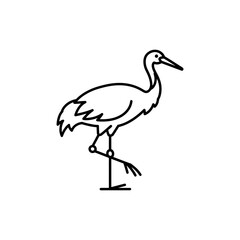 Obraz premium Outline Drawing of a Crane Walking