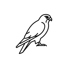 Minimal Silhouette Icon of a Falcon Bird