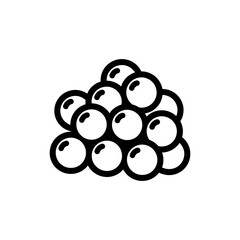 Thin Line Icon of Fish Eggs Cluster