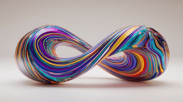 Autism is symbolized by the bright rainbow infinity sign during the month of autism awareness - Powered by Adobe