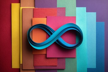 Neurodiversity is symbolized by the Autism awareness Rainbow Infinity, which is a Colorful infinity symbol