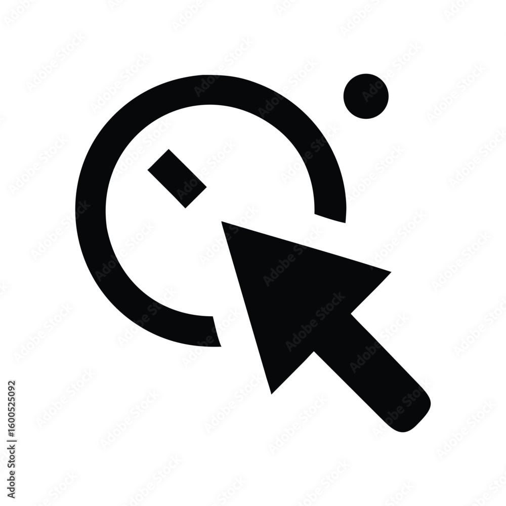 Poster Precise cursor points at clock, showing a clear waiting indicator.