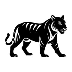 Strong Tiger Silhouette in Motion