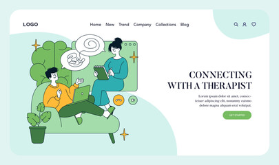 Online Therapy Session with a Therapist Illustration