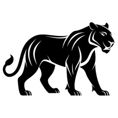 Strong Tiger Silhouette in Motion