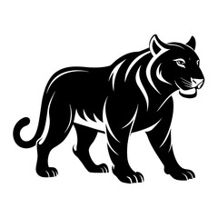 Strong Tiger Silhouette in Motion