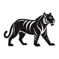 Strong Tiger Silhouette in Motion