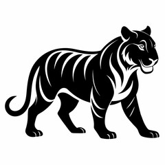 Strong Tiger Silhouette in Motion