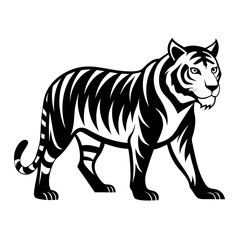 Strong Tiger Silhouette in Motion