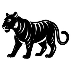 Strong Tiger Silhouette in Motion