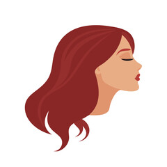 Woman profile elegant flowing hair vector
