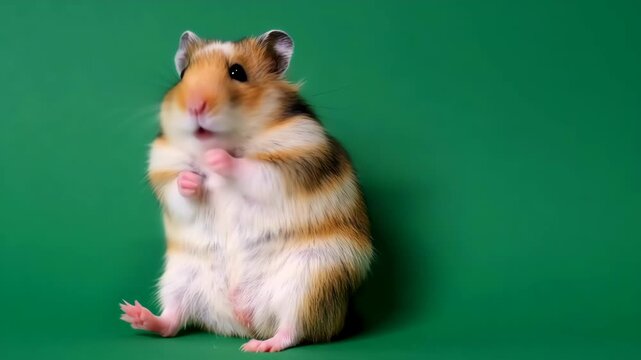 Hamster on a green screen background