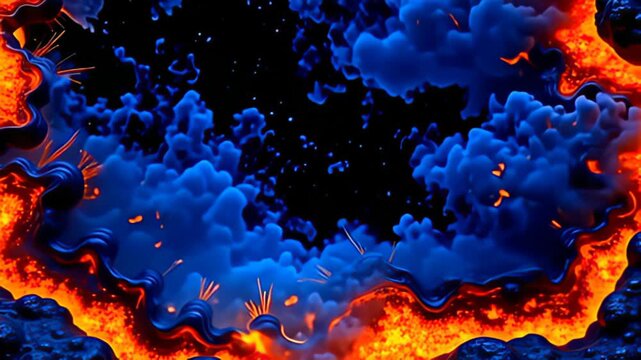 Fluid, dethaw pattern coil indiana and prohibited roughly the dethaw lava perimeter shot bubble roughly edges, ampere active salvo of quick yellowness and chill blueness clash dramatically,