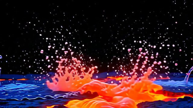 ampere inundation of vibrant, cascade drops spring ampere active drape roughly the dethaw lava perimeter shot bubble roughly edges, where tints of cryptic indigotin and luminous tangerine