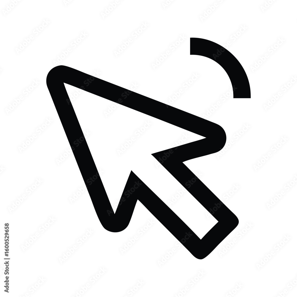 Poster arrow cursor with animated motion blur trails isolated on white background