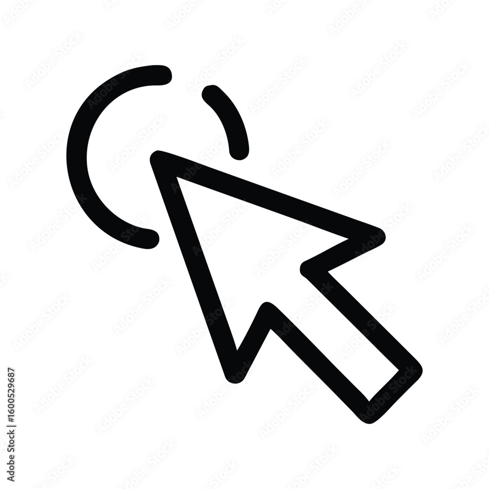 Poster clicking cursor icon with circle indicator