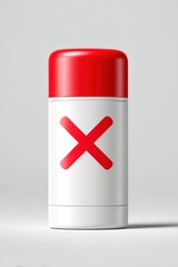 Obraz premium Deodorant stick with red X mark showing product recall