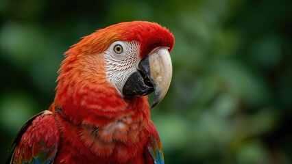 Fototapeta premium Zoomed image of a colorful exotic macaw bird