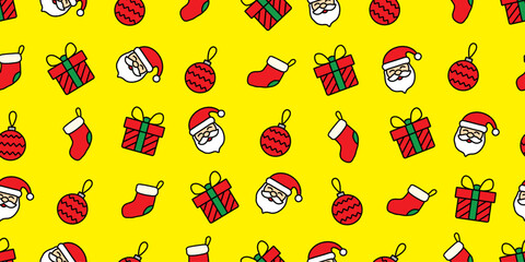 Seamless Pattern of Colorful and Cute Christmas Icons Background Design.
カラフルでかわいいクリスマスアイコンのシームレスパターン・背景素材