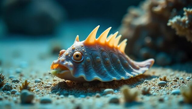 Abalone eating algae quietly