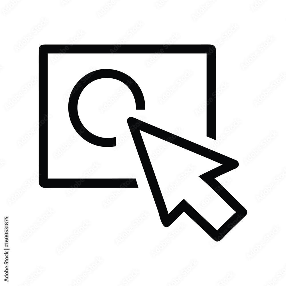 Fototapete Simple click selection icon with cursor and rectangle frame image