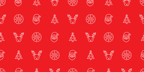 Seamless Pattern of Christmas Illustrations Background Design.
クリスマスイラストのシームレスパターン・背景素材
