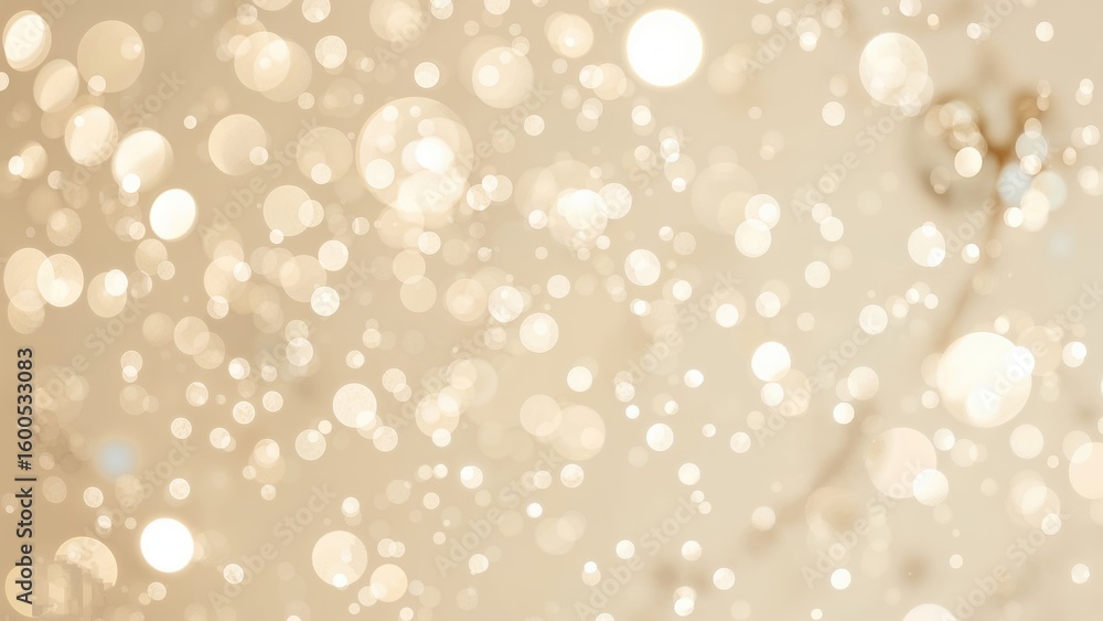 Poster soft cream-colored background with shimmering bokeh