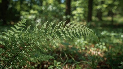 Close Perspective of Fern Leaves with a Subtle Blurred Surrounding