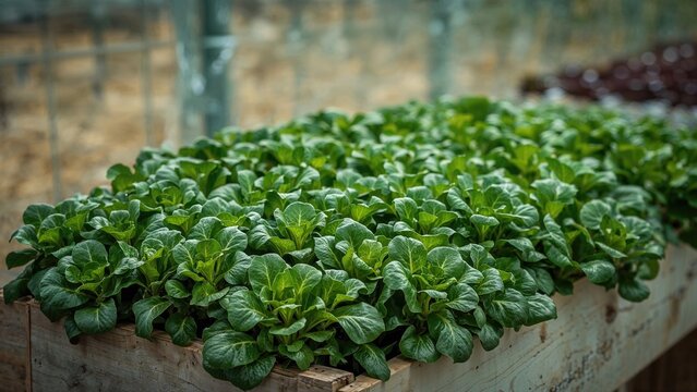 Vibrant young lettuce plants thriving in a controlled environment